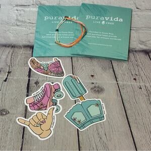 Pura Vida Orange Multi-Color Bracelet and Stickers